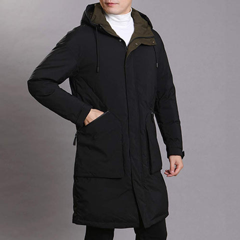 Men's Puffer Long Thickened Hooded Classic Insulated Jackets