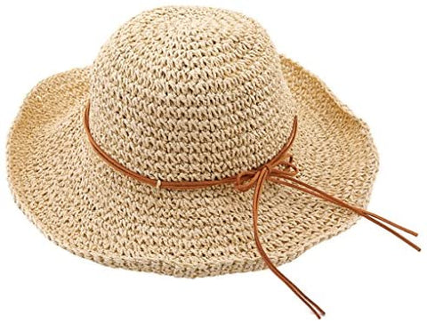 Women's Wide Brim Caps Foldable Summer Beach Sun Straw Hats