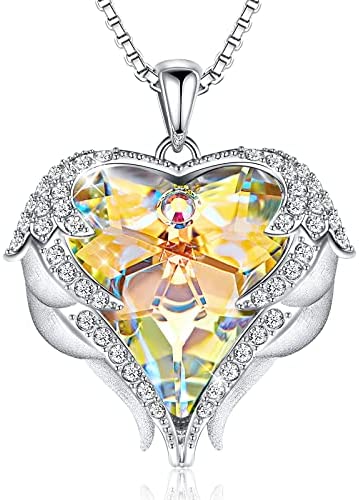 Angel Wing Love Heart Necklaces for Women