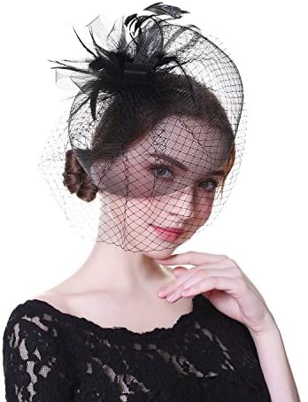 AWAYTR Fascinator Hat Mesh Flower Headwear Tea Party Hats for Woman Mesh Derby Church Cap