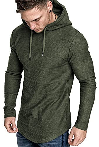 Mens Gym Workout Hoodies Athletic Bodybuilding Muscle Lightweight Hooded Sweatshirts