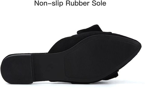 Samilor Mules for Women Flats Comfortable Slip On Pointed Toe Women's Flats Backless Loafers Casual Flat Shoes Women