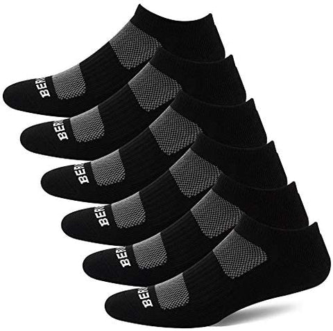 BERING Women's Athletic Low Ankle Cushioned Running Socks (6 Pairs)