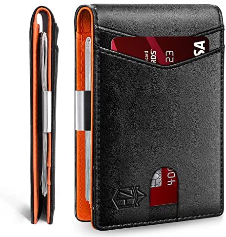 Zitahli Wallet for Men, Larger Capacity with 12 Slots RFID Blocking Slim Minimalist Bifold Front Pocket Wallet for Men with ID Window Gift Box