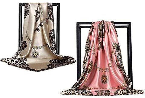 YMXHHB Silk Like Scarf Neck Scarves Women’s Large Square Satin Hair Scarf 35 x 35 inches