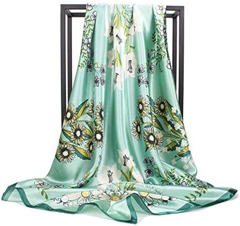 YMXHHB Silk Like Scarf Neck Scarves Women’s Large Square Satin Hair Scarf 35 x 35 inches