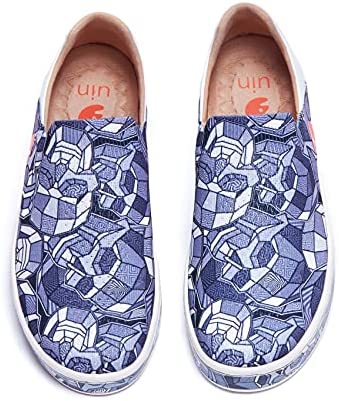 UIN Men's Fashion Sneakers Lightweight Walking Casual Loafers Slip Ons Art Painted Athletic Travel Skate Shoes Cordoba Modern Art