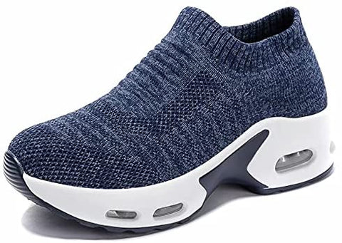 ikunka Women's Walking Shoes Slip-on Sock Shoe Lady Girls Running Shoes Mesh Air Cushion Loafers Fashion Casual Sneakers