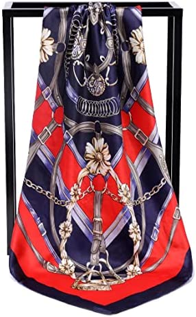 35” Satin Scarf Large Square Hair Scarves