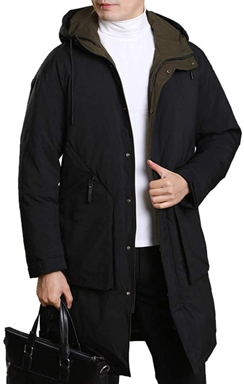 Men's Puffer Long Thickened Hooded Classic Insulated Jackets