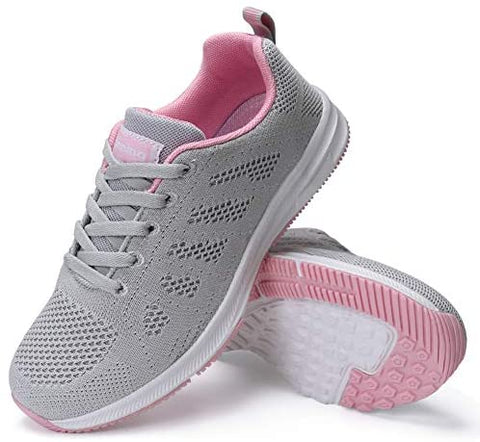 FUDYNMALC Walking Shoes for Women Lace Up Casual Comfort Non Slip Lightweight Breathable Mesh Athletic Sneakers Fashion Tennis Sport Running Shoes