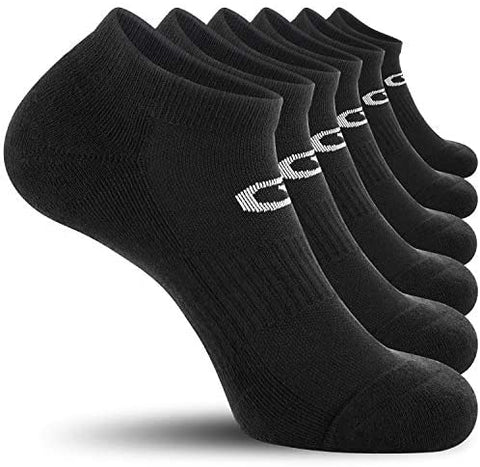CelerSport 6 Pack Athletic Socks with Cushion Ankle Sports Socks Low Cut Socks for Men and Women
