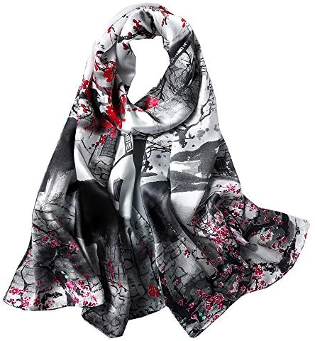 100% Mulberry Silk Long Scarf for Women