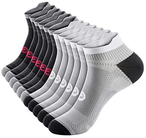 PAPLUS Ankle Compression Sock for Men and Women 2/4/6 Pairs, Low Cut Compression Running Sock with Ankle Support