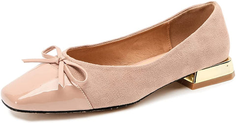 KANGFEINI Classic Comfortable Patent Leather Ladies Kawaii Bow Ballet Flat Shoes Dance