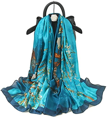 YMXHHB Fashion Scarves Scarf 100% Silk Feeling Scarf Silk Like Scarves Long Lightweight Sunscreen Shawls for Women