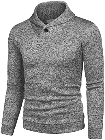 Men's Collared Fall Soft Sweater Thermal Knitted Modern Warm Sweatshirt