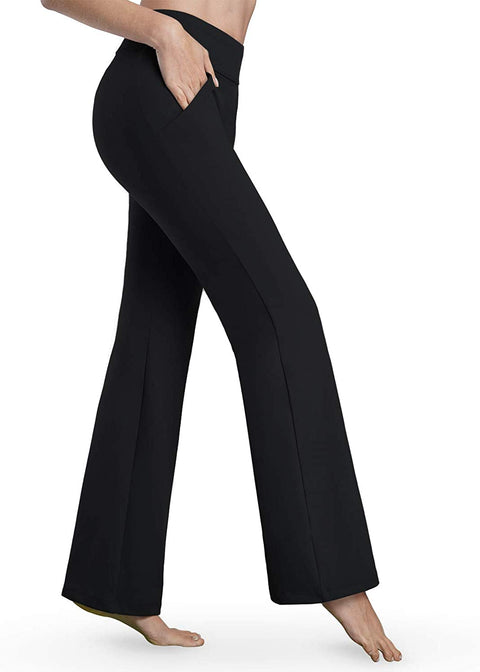 Yoga Dress Pants for Women Bootcut, Slant Pockets, Wide Flare, Workout Long Bootleg Dress Yoga Pants