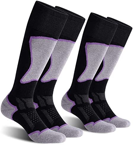 CELERSPORT 2/3 Pack Women's Ski Socks for Skiing, Snowboarding, Cold Weather Warm Socks, Winter Thermal Socks