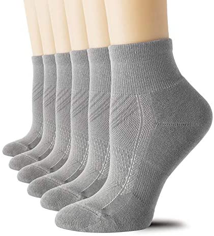 CelerSport 6 Pairs Women's Running Ankle Socks Athletic Sport Socks Cushioned