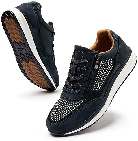 Women Walking Shoes Comfort Side Zipper Tennis Shoes