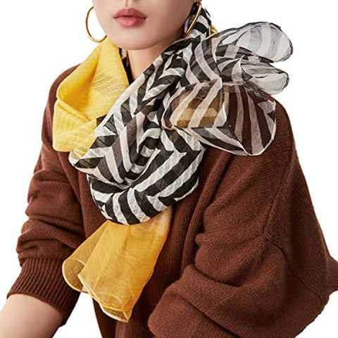 WINCESS YU Women Fashion Silk Scarf Long Shawl and Wraps Lightweight Pashmina for Fall and Winter