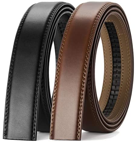 CHAOREN Ratchet Belt Strap Only 1 1/8”, Replacement Leather Belt 1.25" without Buckle