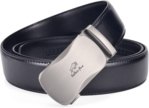 Men Belts Leather Male Slide Ratchet Work Dress Strap w Interchangeable Buckle Beltox （46"-56" Waist Adjustable，Black NT）