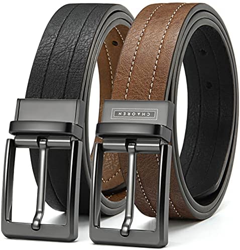 CHAOREN Leather Belt Strap Without Buckle, Reversible Belt Replacement 1-1/8", 1-3/8" Wide