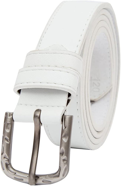 Beltox Fine Women's Solid Stitched Belt 1.1” Wide Alloy Buckle with Gift Box