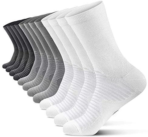 PAPLUS Compression Athletic Crew Socks (6 Pairs) for Men & Women