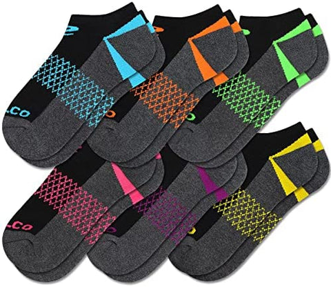 Womens Ankle Socks 6 Pairs Running Athletic Cushioned Sole Socks With Tab