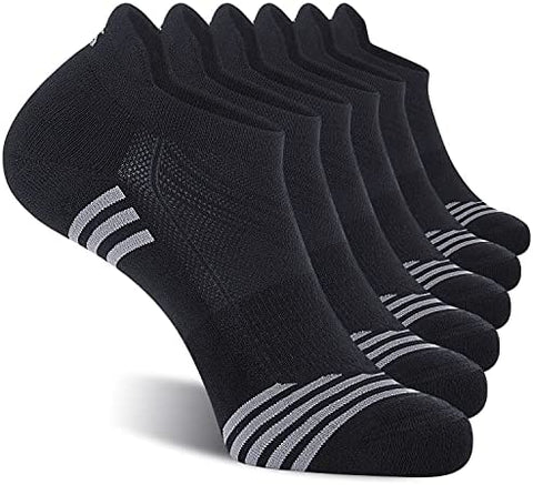 CelerSport 6 Pack Men's Ankle Running Socks Low Cut Athletic Sports Socks