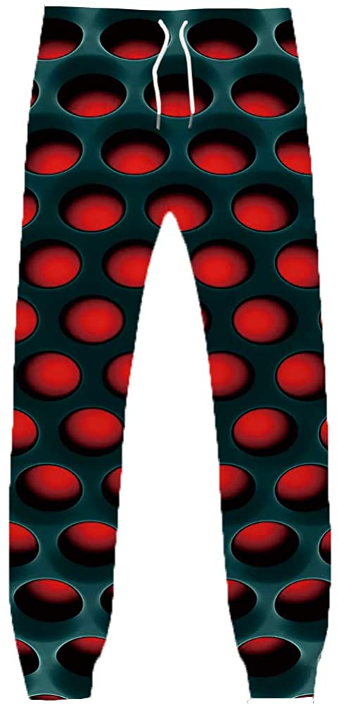 Psychedelic Pants Men 3D Printed Trippy Sweatpants Drawstring Sport Joggers
