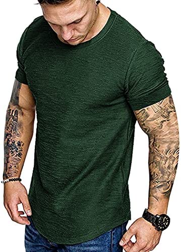 Men Muscle Workout T Shirt Gym Bodybuilding Active Short Sleeve Tee Top