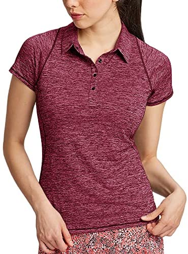 Womens Short Sleeve Tennis Golf Polo Shirts Quick Dry Running Workout Tshirt Tops