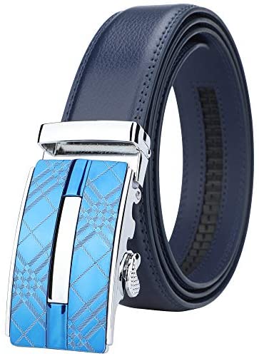 Lavemi Men's Real Leather Ratchet Dress Belt with Automatic Buckle,Elegant Gift Box