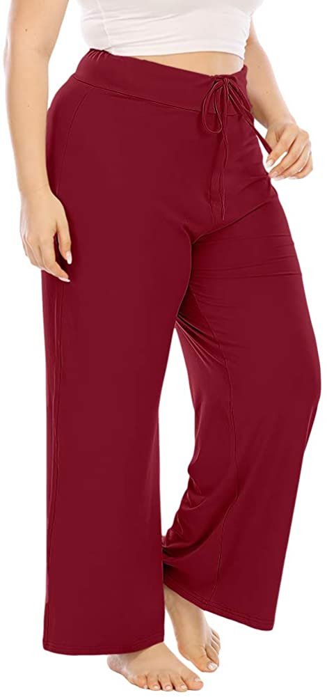 Pajamas Pants for Women,Drawstring Hight Waist Plus Size Tie Dye Printed Sleep Lounge Pants