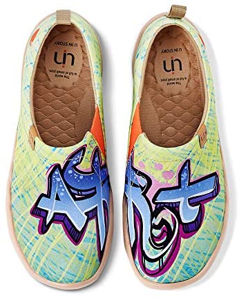 UIN Women's Slip On Loafers Lightweight Sneakers Flats Walking Casual Art Painted Travel Shoes Spray It