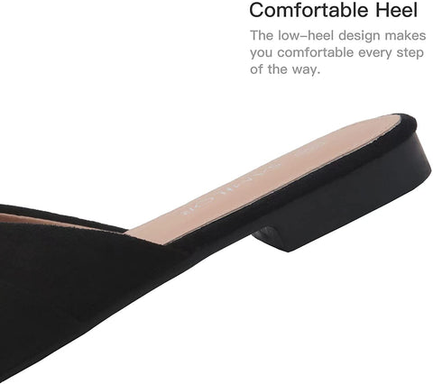 Samilor Mules for Women Flats Comfortable Slip On Pointed Toe Women's Flats Backless Loafers Casual Flat Shoes Women