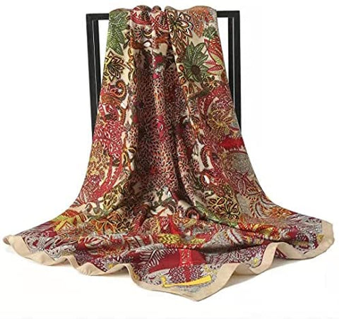 35” Satin Scarf Large Square Hair Scarves