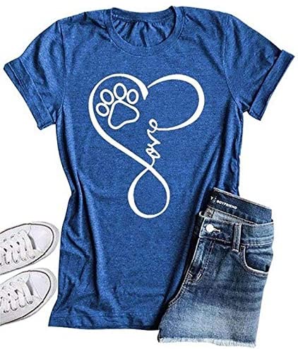 Ruanyu Womens Graphic Letter Print Shirt Crew Neck Summer Short Sleeve Pullover Loose Fit Cute Casual Tee Tops Blouses