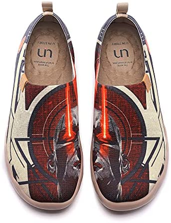 UIN Men's Loafers Lightweight Knitted Sneakers Walking Casual Slip Ons Funny Style Art Painted Travel Shoes