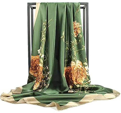 35” Satin Scarf Large Square Hair Scarves