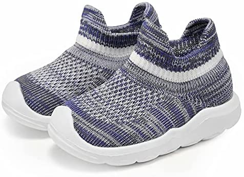konhill Toddler Boys Girls Shoes Kids Walking Trainers Soft Knit Lightweight Tennis Cute Sneakers Elastic Socks