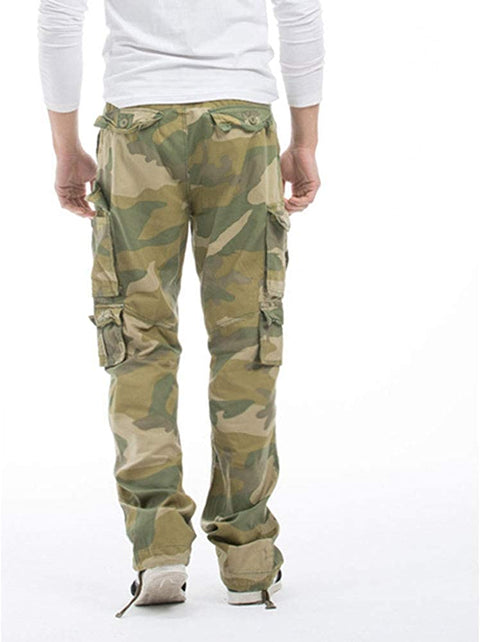 Men's Outdoor Tactical Camo Casual Military Relaxed Fit Leg Casual Cargo Pants