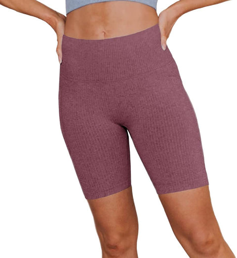 Women's High Waisted Seamless Biker Shorts Tummy Control Butt Lifting Gym Workout Yoga Leggings with Pocket