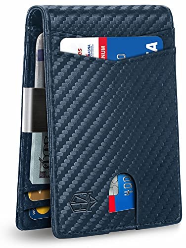Zitahli Wallet for Men, Larger Capacity with 12 Slots RFID Blocking Slim Minimalist Bifold Front Pocket Wallet for Men with ID Window Gift Box