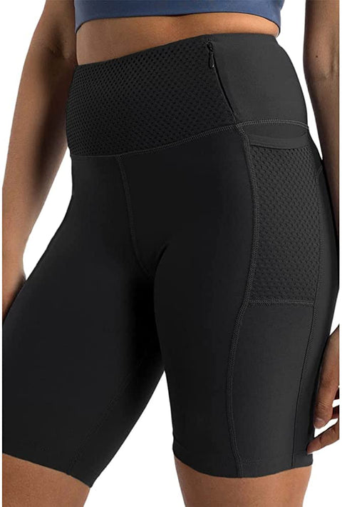 Womens Mesh Stretch 7 inch Yoga Shorts Workout Running Slim Tights with Pockets