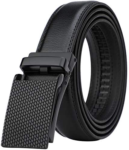 HIMI Men's Comfort Genuine Leather Ratchet Dress Belt with Automatic Click Buckle